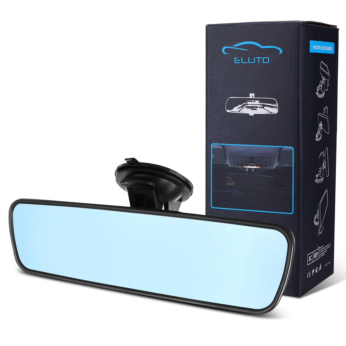 Rear View Suction Cup Driving Instructor Safety Glass Mirror Wide Angle Blind 