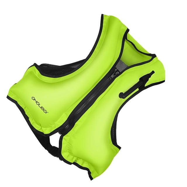 Decodeary Drifting Vest With Strong Zipper Stay Safe In Water Portable Air Nozzle Easy green