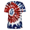 thumbnail image 5 of Black*Friday Clearance under $5 GaThRRgYP Summer Tops for Women,Womens Tops under $5,Women Fashion Summer Casual Printed Round Neck Short Sleeves Tshirt Blouse Blue XXL, 5 of 5
