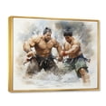 thumbnail image 2 of Designart "Sumo Wrestling Japon painting" Japanese Floater Framed Wall Art Print, 2 of 7