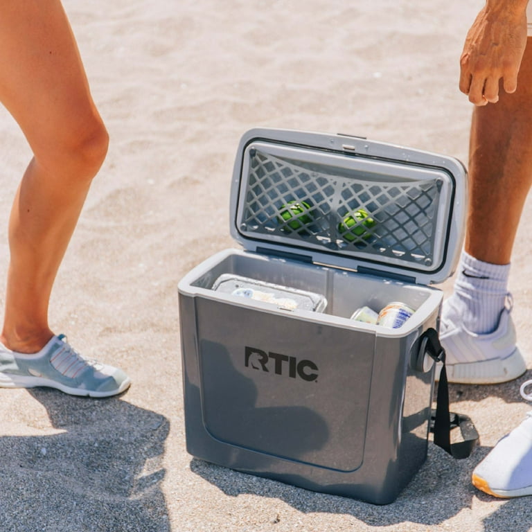 riiグレーXS RTIC 16 QT, 20 Can Ice Chest Cooler Hard-Sided, Dark Grey & Cool