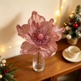 thumbnail image 4 of Torqee Artificial Poinsettia Flowers,Christmas Fake Floral Stems with Velvet Petals,Red Berry Winter Holiday Wedding Home Decor,Pink,12.6x8.7in, 4 of 5