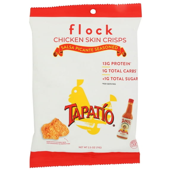 Flock Crisps Chicken Skin TapatÃo 2.5 oz (Pack of 8)