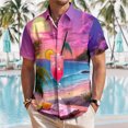 thumbnail image 3 of jowamay Hawaiian Shirts for Men Short Sleeve Summer Refreshing Drink Hawaiian Button Down Shirt for Vacation Travel, 3 of 7
