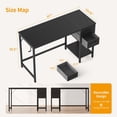thumbnail image 3 of CubiCubi Computer Desk with 2 Drawers, 47 Inch Small Home Office Desk Study Writing Table, Modern Black, 3 of 11