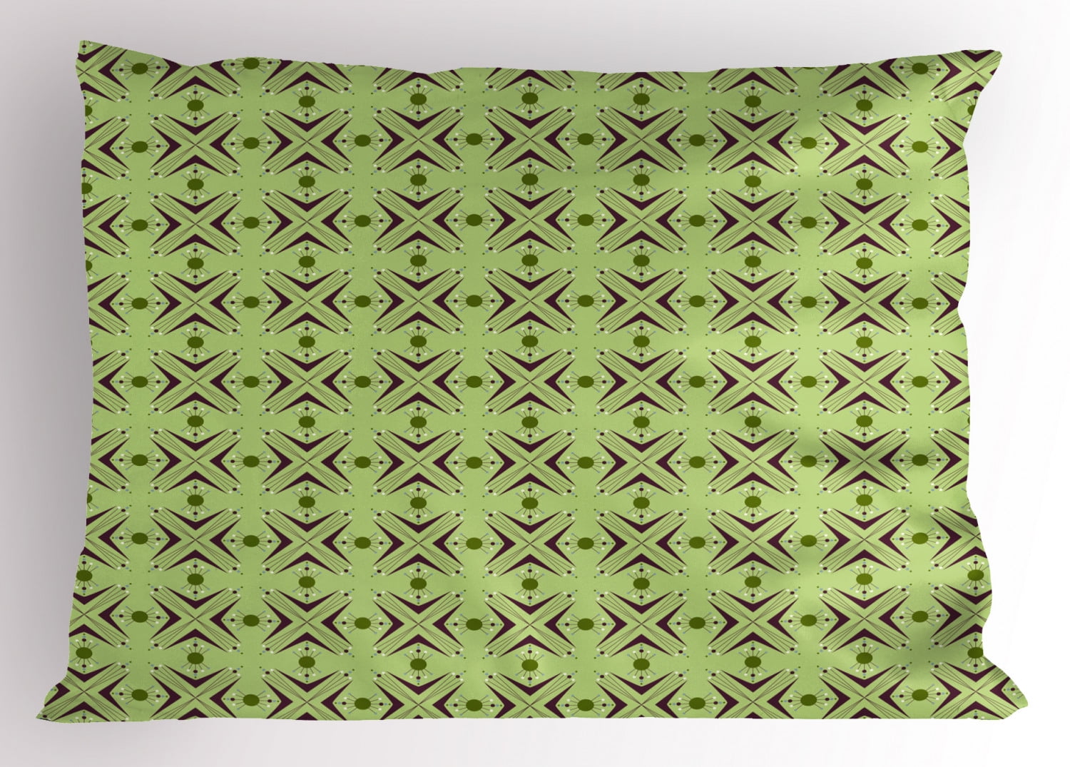 Mid Century Pillow Sham Atomic Form Abstraction with Boomerang Details