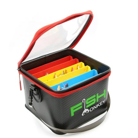 48 Slot Big Mouth Spinnerbait Box Fishing Bait and Lure Organizer Large Saltwater Resistant Fishing Bags EVA Fishing Lure Storage Bucket with 6pcs Insert Box