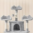 thumbnail image 3 of Yaheetech 76.4" Cat Tree Tower with 3 Condos and 2 Baskets, Light Gray, 3 of 7