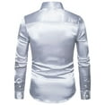 thumbnail image 3 of Coduop Men Luxury Silk Like Satin Shirt Long Sleeve Disco Party Dress Shirts Button Up, 3 of 4