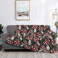 thumbnail image 2 of Yiaed Autumn Forest Mushrooms Print Blanket Throw Blanket Soft Cozy Flannel Blanket for Home Bed Sofa Couch Chair-80"x60", 2 of 6