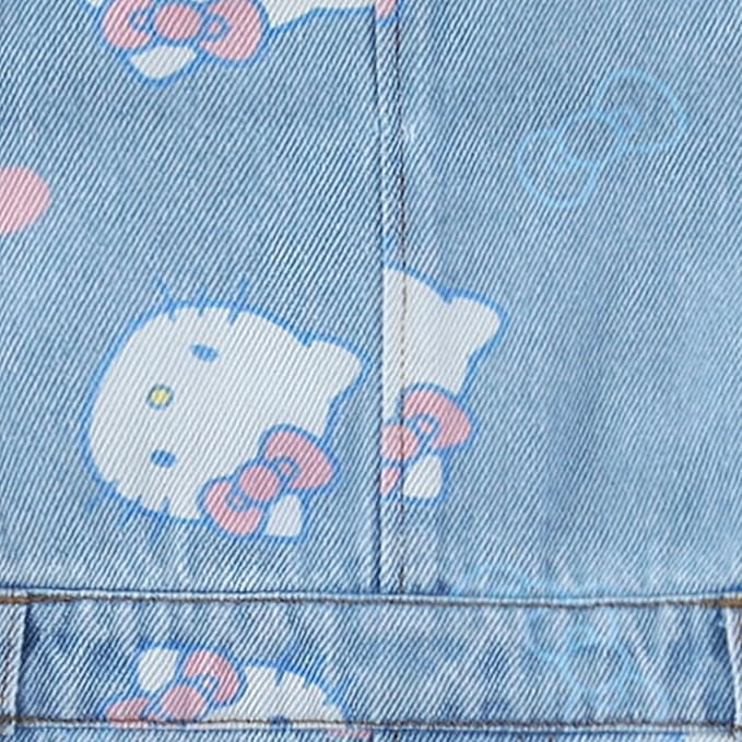 Hello Kitty Sanrio Denim Jumper Dress with Shirt (Girls), 2 Piece Set, Sizes 2T-6X