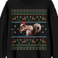 thumbnail image 2 of Fair Isle Santa Squirrel Adult Black Crew Neck Sweatshirt, 2 of 3