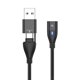 thumbnail image 1 of Línea de carga rápida tipo C de dos cabezales PD100W60W, línea de datos de atracción magnética, línea de carga magnética, línea de carga flash 20V5A3A, 1 of 1