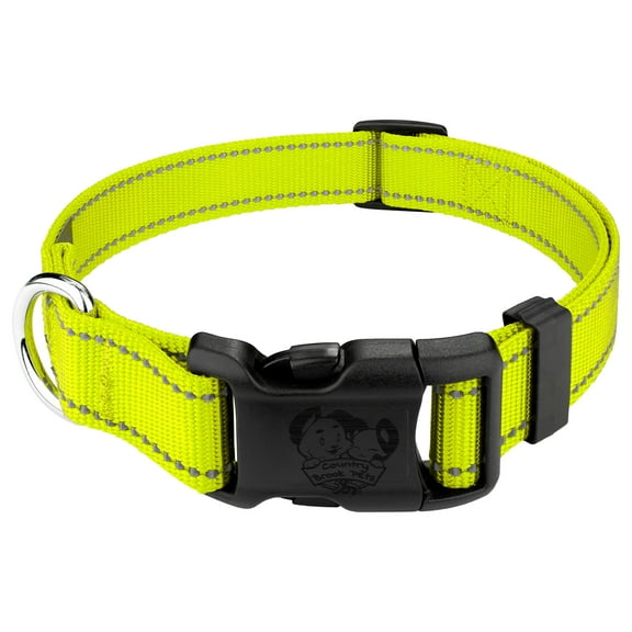 Country Brook Petz® Everyday Safety Reflective Dog Collar (Hot Yellow, Medium)