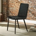 thumbnail image 2 of Bowery Hill Contemporary Leather Dining Side Chair in Antique Black (Set of 2), 2 of 6