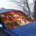 thumbnail image 3 of Xoenoiee Christmas Snowmman Candy Bell Bow Print Car Windshield Snow Cover, Christmas Decoration Weatherproof Winter Accessories for Ice & Sleet Winter, Sun, Frost, Universal Fits for Truck SUV Van, 3 of 7