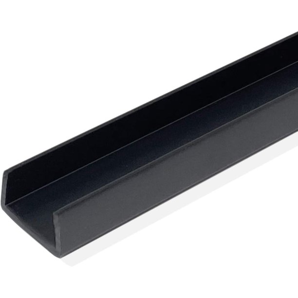 Plastic Edge Guard 3/4 in X 36 in Lengths Black Plastic U Channel Pack of 8 Black Plastic