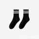 thumbnail image 1 of Calcetines de mujer con diseño de tiburón, en blanco y negro, con barras paralelas grises, de algodón puro, informales, deportivos, 1 of 5