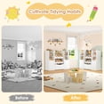 thumbnail image 4 of Hiphuta 55"Wide Toy Storage Organizer with Book Shelves Behind The Doors, Kids Bookcase Wood Toy Organizer of 6 Removable Boxes & 8 Storage Cubes, White, 4 of 8