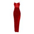 thumbnail image 5 of FcBaudy Camisole Sans Manches Robe Col en V, Robes d'Été pour Femmes, Robes pour Femmes Robe Fendue Irrégulière en Maille Solide Robe Col en V pour Femmes, 5 of 5