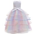 thumbnail image 3 of eKids Robe de Princesse pour Fille Longue en Tulle Robe de Demoiselle d'Honneur Costume Unicorn, 3 of 7