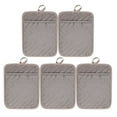 thumbnail image 1 of 5Pack Pocket Pot Holders - Cotton Heat Potholders for Multipurpose Kitchen Use, 9 X 7 Inches, Machine Washable, 1 of 6