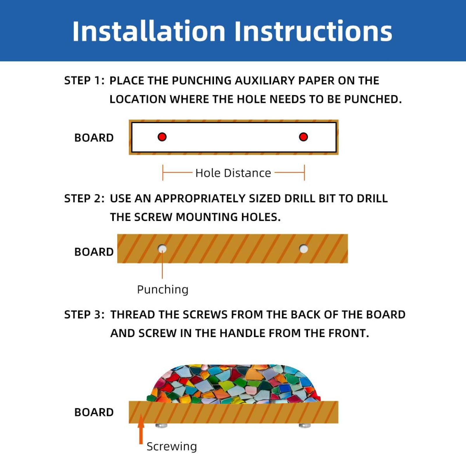PhooArto 6 Pcs Cup Drawer Pulls, Colorful Mosaic Art Pattern Shell Shape Handles Cabinet Knobs for Dresser Cupboard Closet Wardrobe with Screws