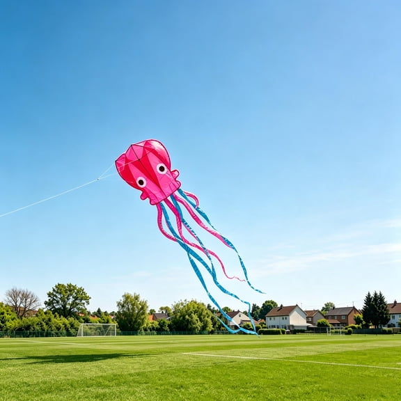 Stijggn Octopus Kite Kite Soft Octopus Series, Beautiful Kite with Long Colorful Tail for Kids and Adults, Easy to Fly Beach Kites, Excellent Outdoor Games and Activity Toys, Suitable for Beginners