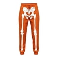 thumbnail image 4 of CUZIBR Boys Kids Jogger Pants Halloween Skeleton Print Elastic Drawstring Waist Ankle Sweatpants Funny Bone Graphic Loose Soft Casual Children Trousers,Orange,7-8 Years, 4 of 4