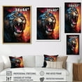 thumbnail image 4 of Designart "Geometric Form Colorful Panther wall art" Animals Floater Framed Canvas Print, 4 of 7