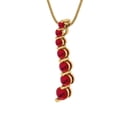 thumbnail image 2 of 0.48 ct Brilliant Round Cut Ruby 14k Yellow hypoallergenic Solid gold Designer Everyday Affordable Dainty Necklace Pendant with 18" Chain, 2 of 6
