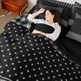 thumbnail image 4 of Manfei Geometric Check 7-Piece King Bedding,Minimalism Polka Dot King Bed in a Bag,Gray Black,Black Reversible, 4 of 7