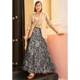 thumbnail image 4 of Jessica London Women's Plus Size Petite Flowing Crinkled Maxi Skirt, 4 of 5