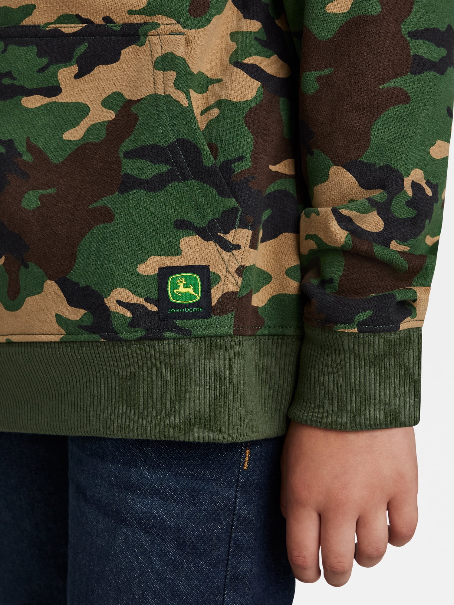 John Deere Boys Camo Graphic Fleece Long Sleeve Hoodie, Sizes 4-18