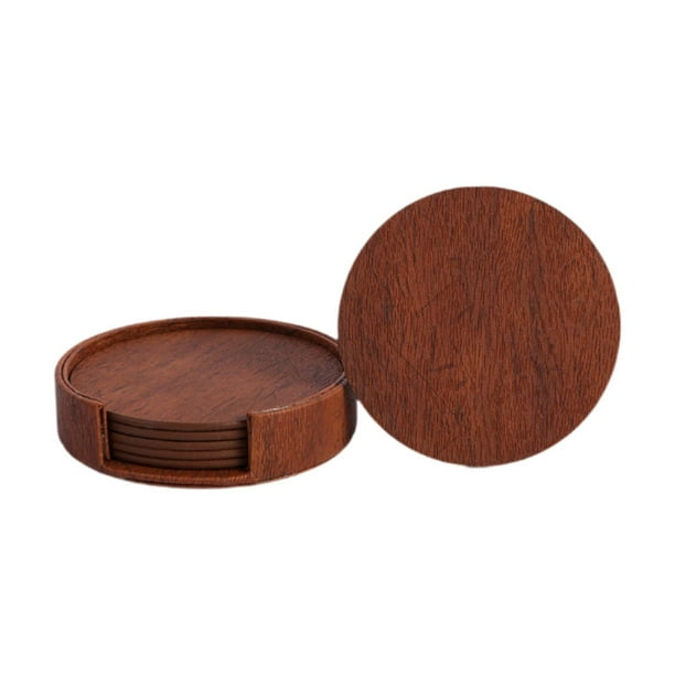 Posavasos para bebidas, almohadilla para taza, decoración del hogar, tapete aislante apilable para taza con soporte para marrón