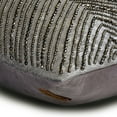 thumbnail image 2 of The HomeCentric Decorative Grey & Silver Pack of 2, 12"x14" (30x35 cm) Lumbar Pillow Cover, Suede Foil & Beaded Oblong Pillow, Chevron Pattern Modern Style - Silver Lucent, 2 of 3