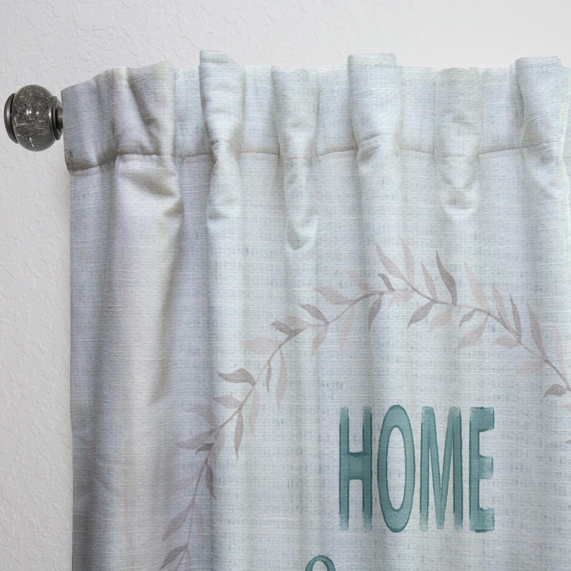 Designart 'Farmhouse Quote On Florals XIII' Farmhouse Curtain Panel