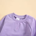 thumbnail image 6 of Atogsazn Toddler Long Sleeve Sweatshirt and Trousers Outfit Clearance Toddler Kids Boys Girls Fashion Cute Solid Color Long Sleeve Pocket Hooded Sweatpants Suit 2-3 Years Purple, 6 of 9