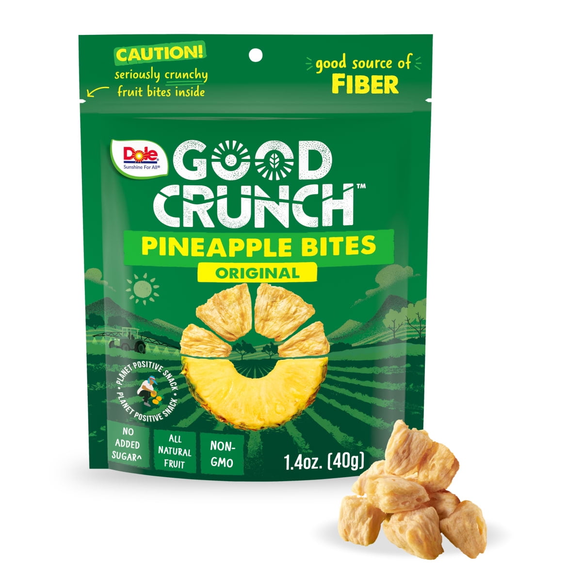 (2 pack) Dole Good Crunch Original Pineapple Bites, Made with All Natural Fruit, 1.4 oz