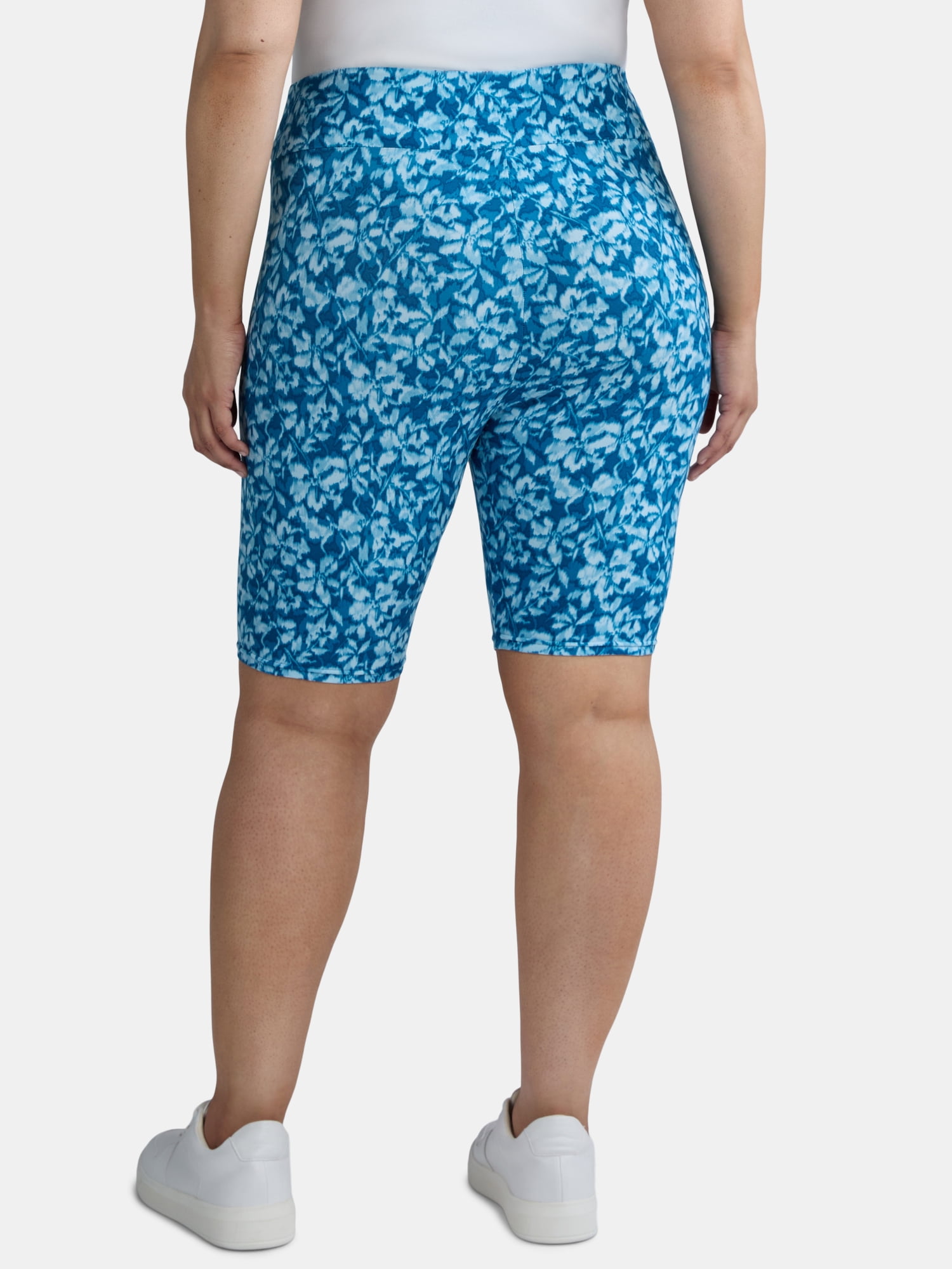 Terra & Sky Women’s Plus Size Bike Shorts, 10" Inseam, 2-Pack, Sizes 0X-5X