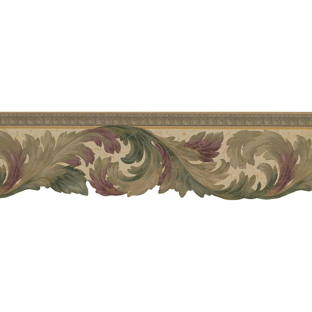 Concord Wallcoverings Wallpaper Border Architectural Classic-Victorian  Style Leaf Vine, Colors Green Beige, Size 7 Inches by 15 Feet EDG5134 -  Walmart.com