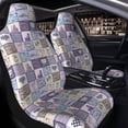 thumbnail image 4 of Goofa Lavender Flowers Printed Car Seat Covers, Automotive Seat Covers for Cars Trucks and SUVs, Quick Setup Universal Fit Elastic Seat Covers-2 PCS, 4 of 6