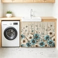 thumbnail image 3 of Art Botanical Cabinet Curtains 10"Wx11"L, Teal Beige Floral Blue Butterfly Leaf Rustic Farmhouse Under-Desk Privacy Dust Proof Drape Dishwasher Curtain Sink Skirt for Kitchen Closet Bathroom Laundry, 3 of 9