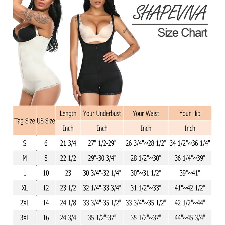 SHAPEVIVA Shapewear Tummy Control Fajas Colombianas High Compression Body  Shaper for Women Butt Lifter Thigh Slimmer