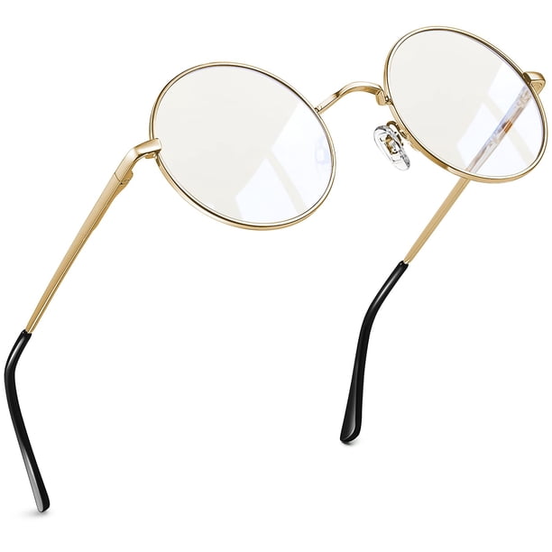 Gafas de Sol Joopin Redondas con Filtro de Luz Azul, Metal Dorado, UV400