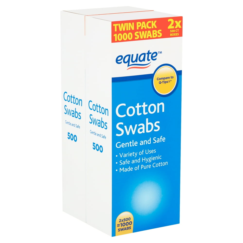 Equate Cotton Swabs, Twin Pack, 1000 Count