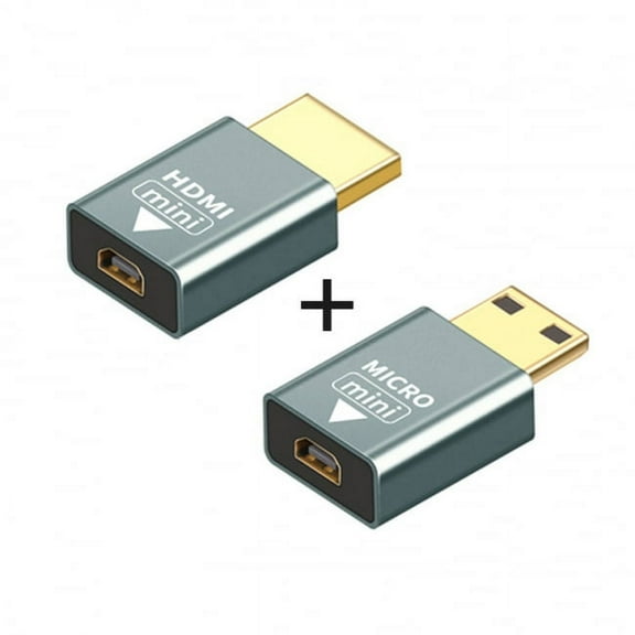 Chenyang CY 2pcs/set Compatible Micro HDMI Female to Mini Male HDMI 1.4 Male Adapter 4K@60hz Adapter