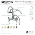 thumbnail image 4 of Kingston Brass AE9T7 Aqua Vintage Wall Mount Clawfoot Tub Faucet, Brushed Brass, 4 of 5