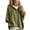 Army Green, variant on Women's Hooded Drawstring Button Sweater 3/4 Sleeve Loose Fit Casual Top, Soft Lightweight Pullover for Everyday Style Gray XXL