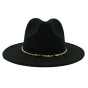 Premium 3 Wide Brim Solid Color Felt Fedora Panama Hat